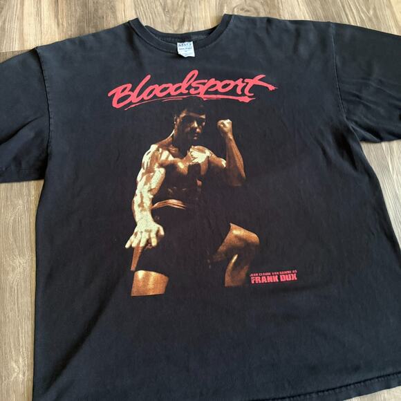 Vintage Bloodsport Jean Claude Van Damme Movie Promo T-Shirt Size XL Black RARE - Picture 4 of 8